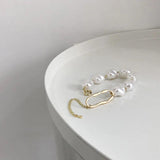 Peri'sbox Faux Large Rice Pearl Bracelet Layering Set