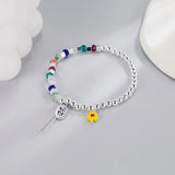 Crystal Beaded Bracelet Lucky Flower Stretch Bracelet