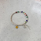 Crystal Beaded Bracelet Lucky Flower Stretch Bracelet