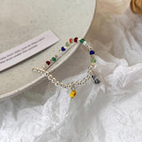 Crystal Beaded Bracelet Lucky Flower Stretch Bracelet
