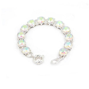 Pink Crystal Dot Bracelet Rhinestone Chain Link Bracelet