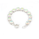 Pink Crystal Dot Bracelet Rhinestone Chain Link Bracelet