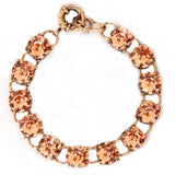 Pink Crystal Dot Bracelet Rhinestone Chain Link Bracelet