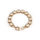 Pink Crystal Dot Bracelet Rhinestone Chain Link Bracelet
