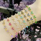 Sweet Love Heart Bracelets For Girls Rope Chain Bangles