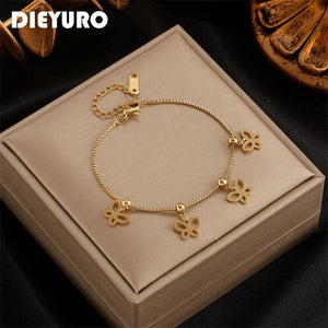 316L Stainless Steel Women's Butterfly Pendant Bracelet
