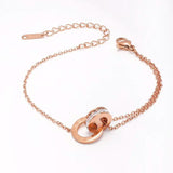Crystal Stainless Steel Chain Bracelet for Women