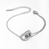 Crystal Stainless Steel Chain Bracelet for Women
