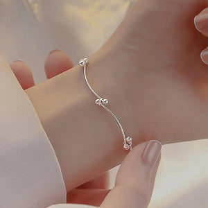 Silver Bracelets Jewelry Charm Women Girl Summer Curved Line Geometric