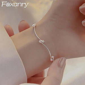 Silver Bracelets Jewelry Charm Women Girl Summer Curved Line Geometric