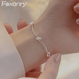 Silver Bracelets Jewelry Charm Women Girl Summer Curved Line Geometric
