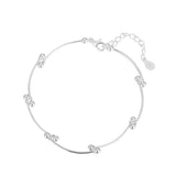 Silver Bracelets Jewelry Charm Women Girl Summer Curved Line Geometric