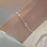 Silver Bracelets Jewelry Charm Women Girl Summer Curved Line Geometric