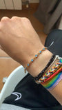 Evil Eye Charm Bracelet Stainless Steel Adjustable Bangles Femme