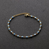 Evil Eye Charm Bracelet Stainless Steel Adjustable Bangles Femme