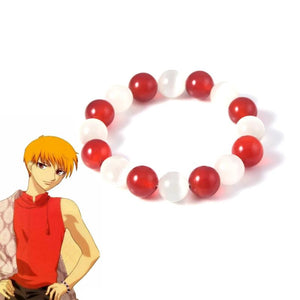 Fruits Basket Kyo Sohma Bracelet Red Crystal Beads Bangle Cosplay Jewelry