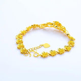 24K Golden Flowers Bracelet for Women - Classic Design