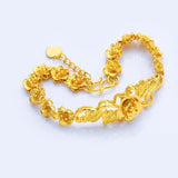 24K Golden Flowers Bracelet for Women - Classic Design