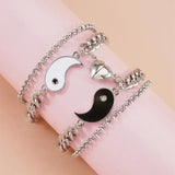 Stainless Steel Yin Yang Chain Bracelet Charms Hippie Jewelry Love