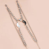 Stainless Steel Yin Yang Chain Bracelet Charms Hippie Jewelry Love