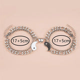 Stainless Steel Yin Yang Chain Bracelet Charms Hippie Jewelry Love