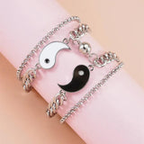 Stainless Steel Yin Yang Chain Bracelet Charms Hippie Jewelry Love