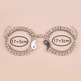 Stainless Steel Yin Yang Chain Bracelet Charms Hippie Jewelry Love