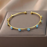 Gothic Vintage Evil Eye Bracelet Stainless Steel Bangle for Women