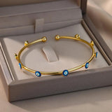 Gothic Vintage Evil Eye Bracelet Stainless Steel Bangle for Women