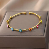 Gothic Vintage Evil Eye Bracelet Stainless Steel Bangle for Women