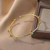 Gothic Vintage Evil Eye Bracelet Stainless Steel Bangle for Women