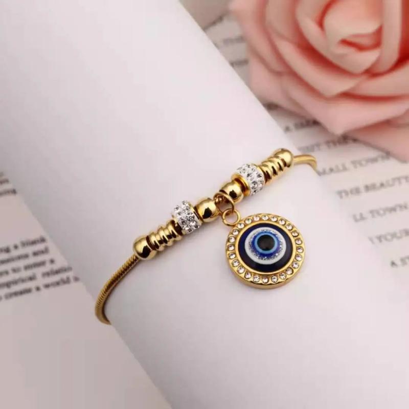 Stainless Steel Demon Eye Bracelet Vintage Jewelry Women Accesories