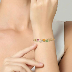 Love Heart Bracelet With Zircon Crystal 18K Plate Bangle