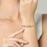 Love Heart Bracelet With Zircon Crystal 18K Plate Bangle