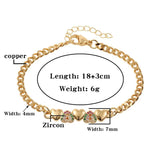 Love Heart Bracelet With Zircon Crystal 18K Plate Bangle