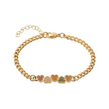 Love Heart Bracelet With Zircon Crystal 18K Plate Bangle