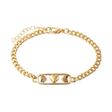 Love Heart Bracelet With Zircon Crystal 18K Plate Bangle