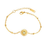 Colorful Natural Stone Bracelet Stainless Steel Chain Jewelry