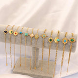 Colorful Natural Stone Bracelet Stainless Steel Chain Jewelry