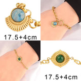 Colorful Natural Stone Bracelet Stainless Steel Chain Jewelry