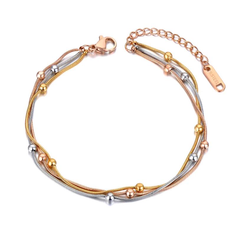 Bohemia Three Layers Beaded Chain Bracelet For Women