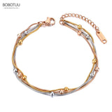 Bohemia Three Layers Beaded Chain Bracelet For Women