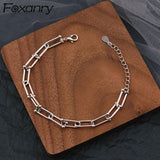 Foxanry Silver Bracelets for Women Vintage Horseshoe Chain Party Jewelry