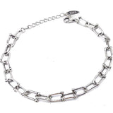 Foxanry Silver Bracelets for Women Vintage Horseshoe Chain Party Jewelry