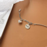 Vintage Love Heart Smiling Face Thai Silver Bracelet Punk Jewelry