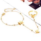 316L Stainless Steel Frosted Butterfly Bracelet Ladies High Jewelry