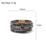 Bohemian Leopard Leather Bracelet for Women Crystal Wide Wrap Jewelry