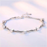 Silver Double Chain Star Anklet Bracelet S-B167