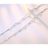 Silver Double Chain Star Anklet Bracelet S-B167