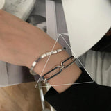 Adjustable Thai Silver Rectangle Bracelet for Men Women